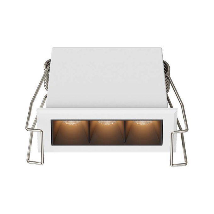 Embutido Nordecor Powerlux 3 Focos 5 watts Branco e Fundo Preto 2700K IRC97 36° Bivolt 62x32x40mm 80004