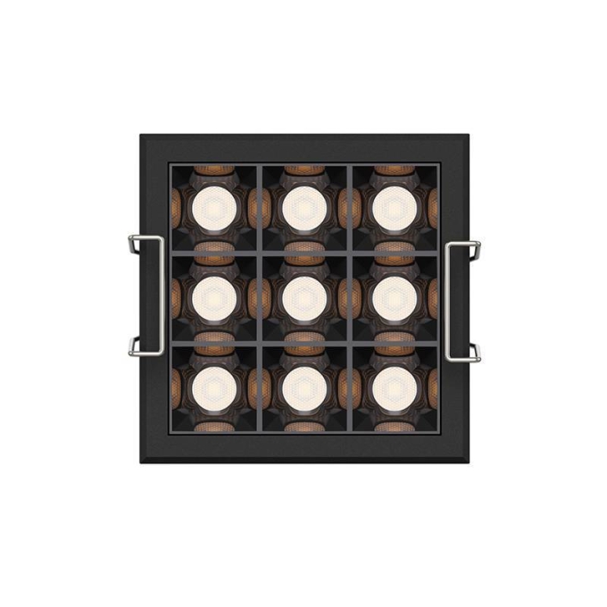 Embutido Nordecor Powerlux 9 Focos 12 watts Preto 2700K IRC97 36° Bivolt 71x71x40mm 80017