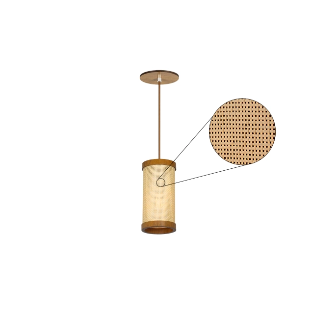 Pendente Classic Lar Palha Leve PL1020 Madeira 1L E27 Ø100x200mm 1250

