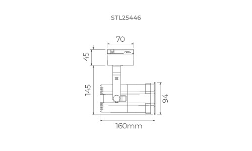 Spot Stella Stage para Linha Trace Preto 1L PAR20/AR70 Ø94x160mm STL25446PTO
