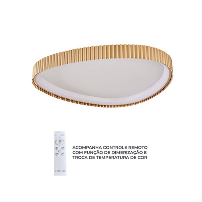 Plafon Nordecor Rivy 36 watts Multitemperatura Dourado 650x80mm 90017