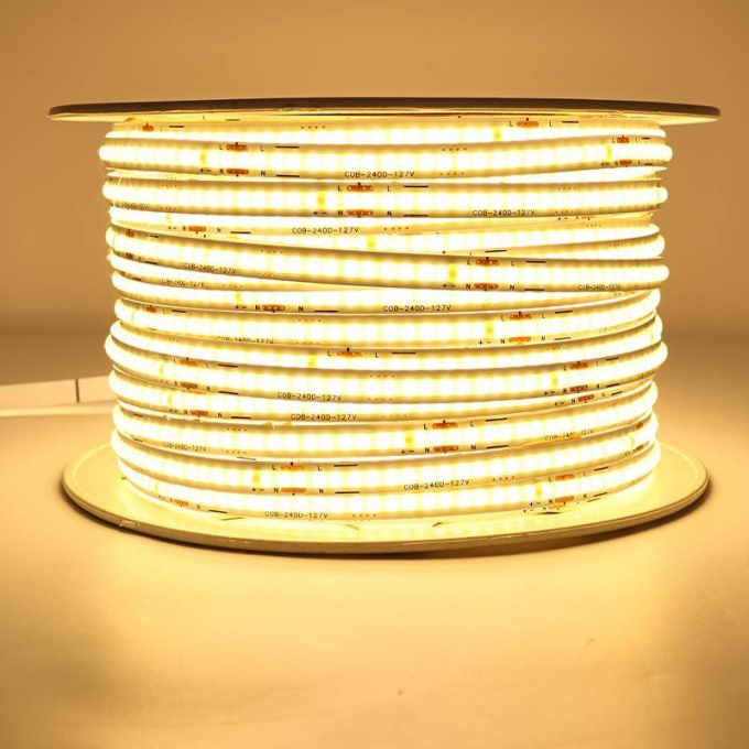Fita LED Nordecor COB 10 watts/mt 2700K 127V 240 Leds 8mm 736 Lumens (Rolo 50 metros) 7385