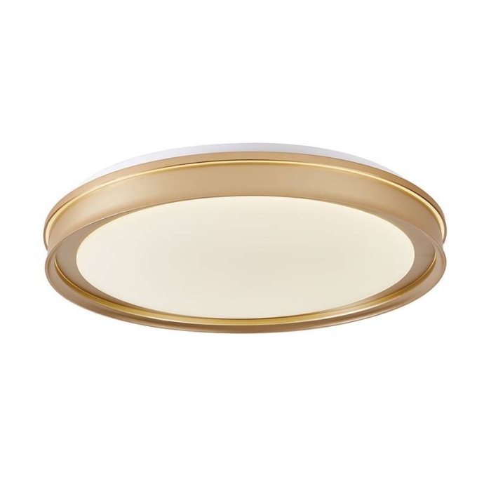 Plafon Nordecor Glyner 33 watts Multitemperatura Dourado Fosco Ø500x70mm 90035