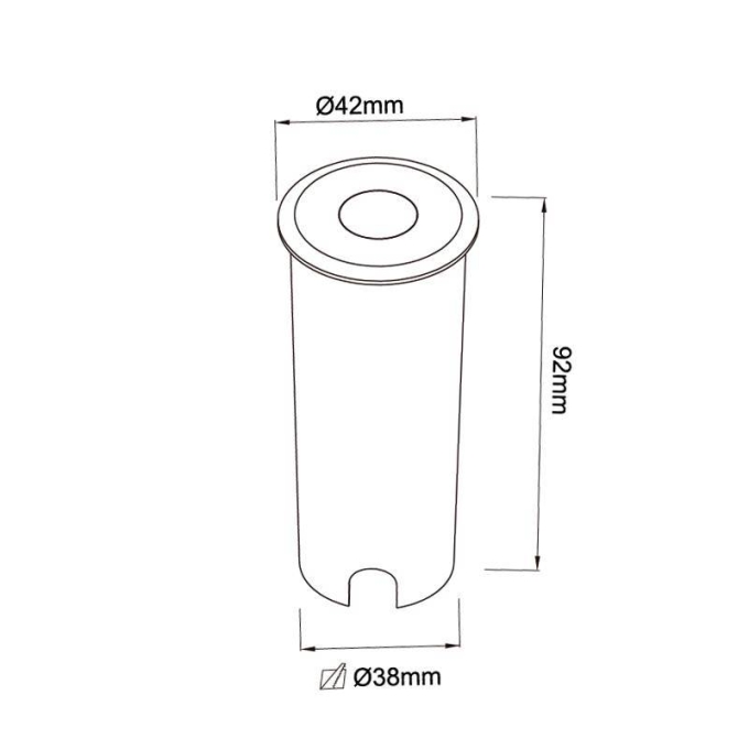 Embutido de Solo Nordecor Pinne Redondo 3 watts 3000K 30° IP67 Alumínio Ø42x92mm 6970