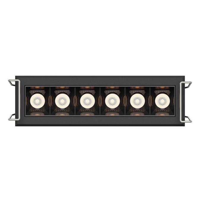 Embutido Nordecor Powerlux 6 Focos 8 watts Preto 2700K IRC97 36° Bivolt 109x32x40mm 80008