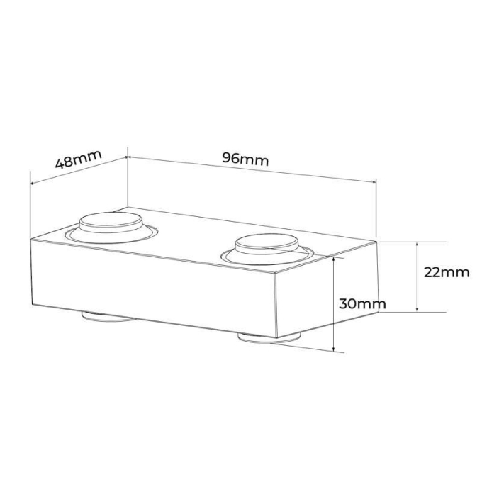 Arandela Nordecor Flou Duo 4 watts 2700K 40° IP65 Branco 96x48x30mm 2980