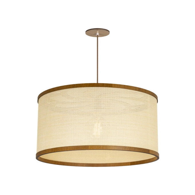Pendente Classic Lar Palha Leve PL5528 Madeira 1L E27 Ø550x280mm 1128

