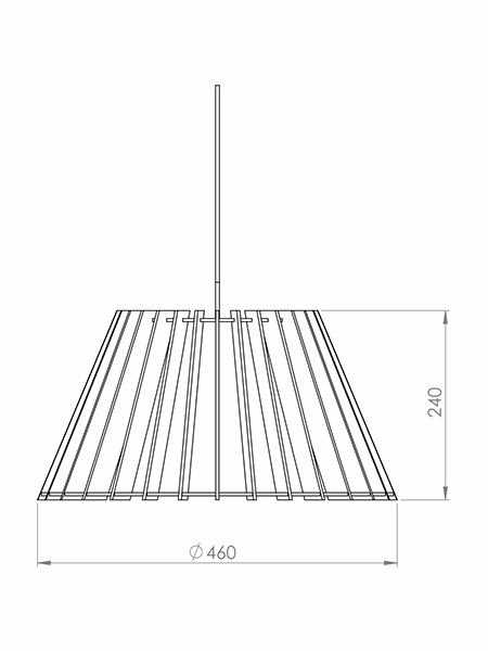 Pendente Classic Lar Cone 1L E27 Ø460x240mm 1025
