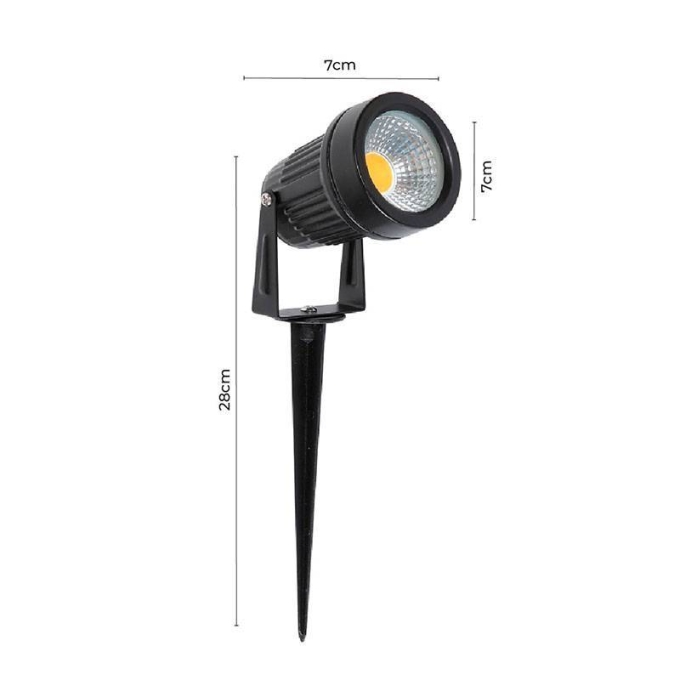 Espeto de Jardim Nordecor Hager 7 watts 2700K 36° IRC90 IP65 Preto Ø70x280mm 80019