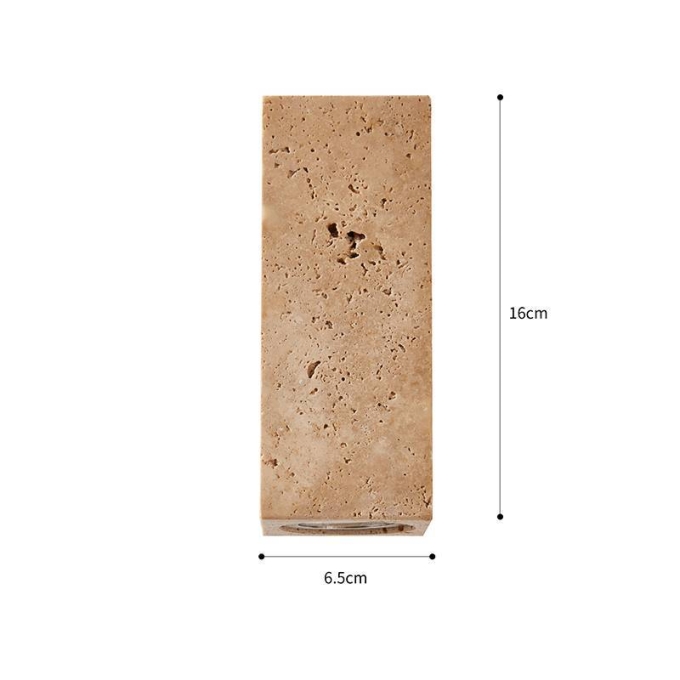 Arandela Nordecor Tivo Retangular 1L MR16 Mármore Travertino 65x160mm 90007