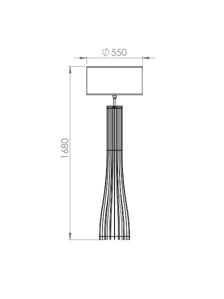 Coluna Classic Lar Sino Madeira e Tecido 1L E27 Ø300x1400mm 1097