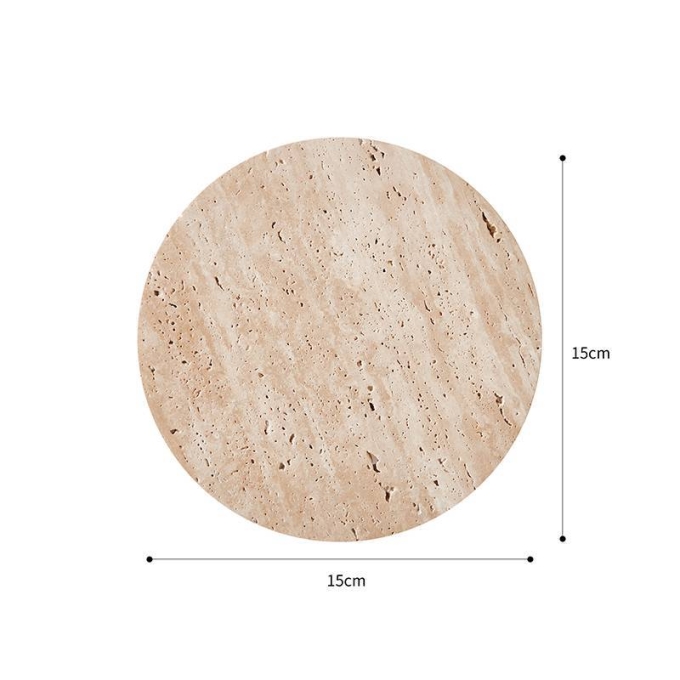 Arandela Nordecor Tivo Sole 6 watts 3000K IRC97 Mármore Travertino Ø150mm 90005
