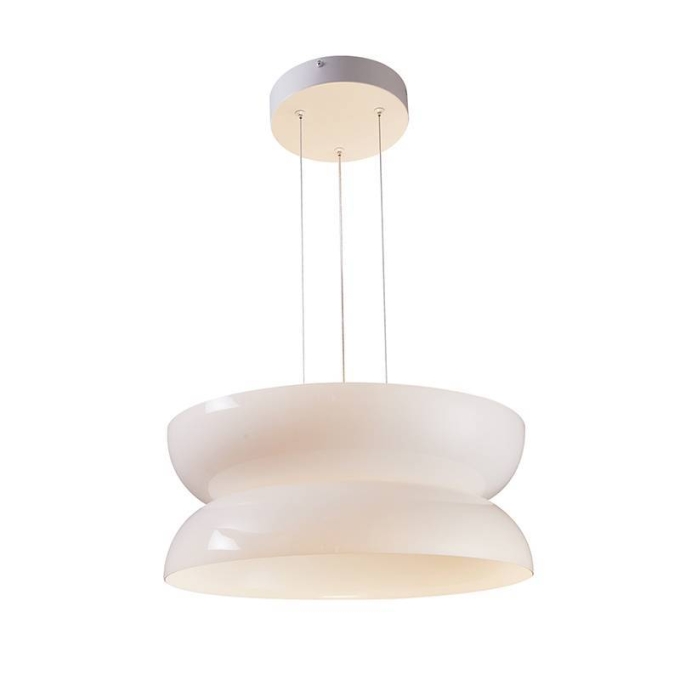 Pendente Nordecor Dommi 20 watts 2700K IRC97 Vidro Branco Ø430x180mm 90003