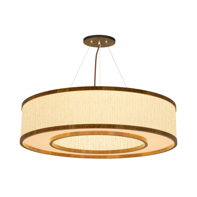 Pendente Classic Lar Soft Anel C7017 Madeira 8L E27 Ø700x170mm 1180

