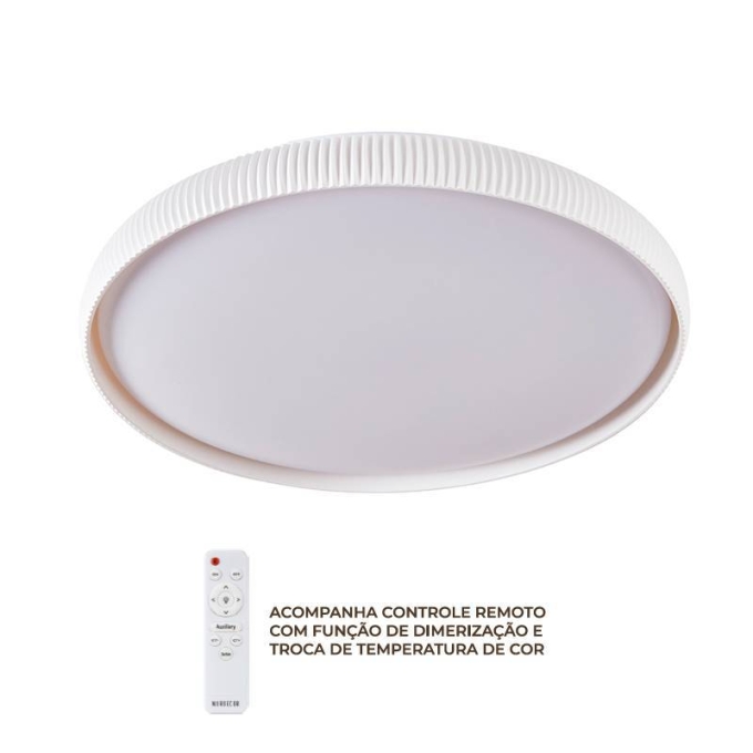 Plafon Nordecor Rond 33 watts Multitemperatura Branco Ø520x60mm 90036