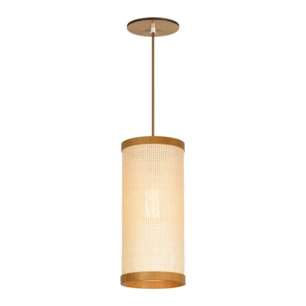 Pendente Classic Lar Palha Leve PL1532 Madeira 1L E27 Ø142x320mm 1160

