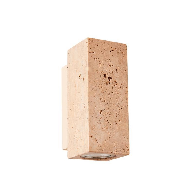 Arandela Nordecor Tivo Retangular 1L MR16 Mármore Travertino 65x160mm 90007