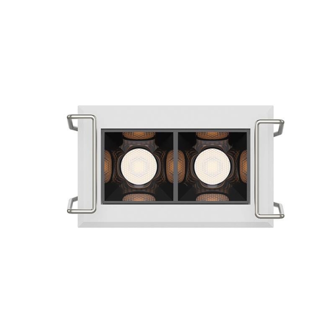 Embutido Nordecor Powerlux 2 Focos 3 watts Branco e Fundo Preto 2700K IRC97 36° Bivolt 52x32x40mm 80001
