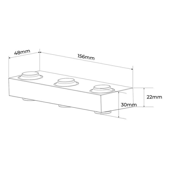 Arandela Nordecor Flou Tri 6 watts 2700K 40° IP65 Preto 156x48x30mm 2983