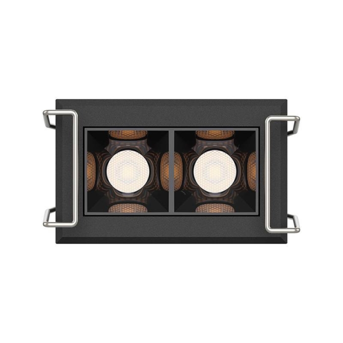 Embutido Nordecor Powerlux 2 Focos 3 watts Preto 2700K IRC97 36° Bivolt 52x32x40mm 80002