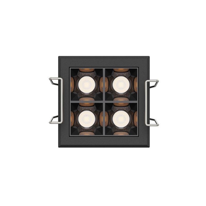 Embutido Nordecor Powerlux 4 Focos 7 watts Preto 2700K IRC97 36° Bivolt 52x52x40mm 80014