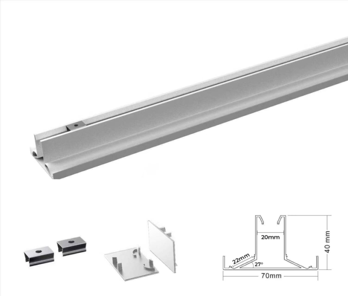 Perfil de Sobrepor Nordecor Alux Branco 70x40mm Barra de 3 metros 4237
