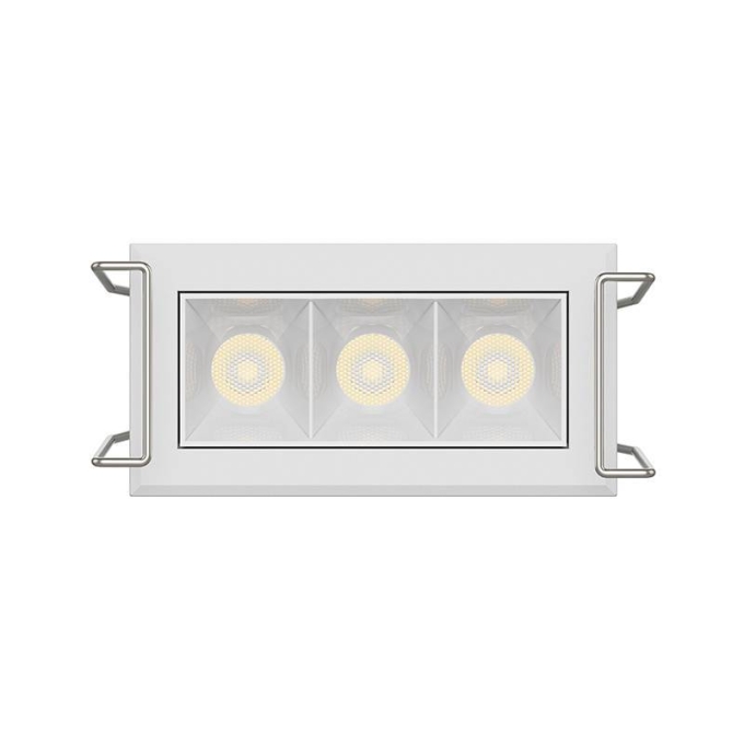 Embutido Nordecor Powerlux 3 Focos 5 watts Branco 2700K IRC97 36° Bivolt 62x32x40mm 80003