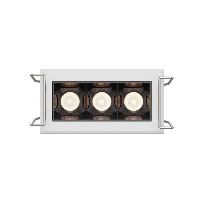 Embutido Nordecor Powerlux 3 Focos 5 watts Branco e Fundo Preto 2700K IRC97 36° Bivolt 62x32x40mm 80004