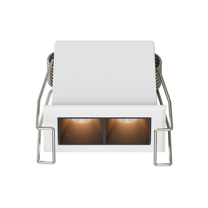 Embutido Nordecor Powerlux 2 Focos 3 watts Branco e Fundo Preto 2700K IRC97 36° Bivolt 52x32x40mm 80001