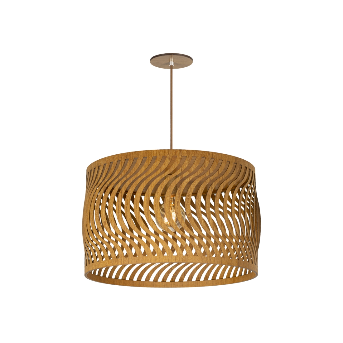 Pendente Classic Lar Ondas 45 Madeira 1L E27 Ø440x275mm 1071
