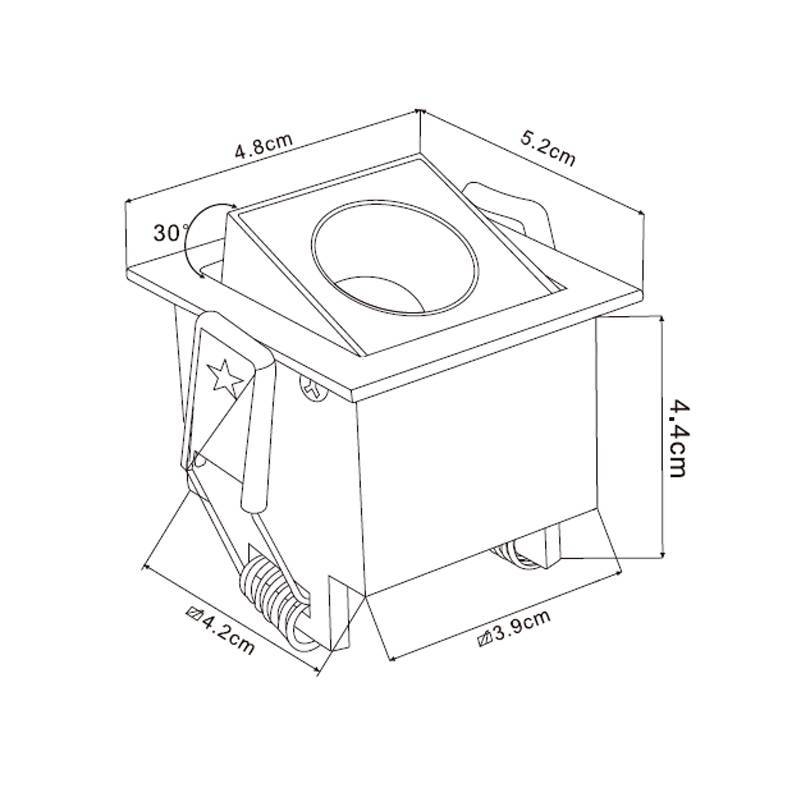 Embutido Nordecor Downlight Powerus Direcional Branco 2 watts 3000K IRC90 35° Bivolt 48x52mm 6968