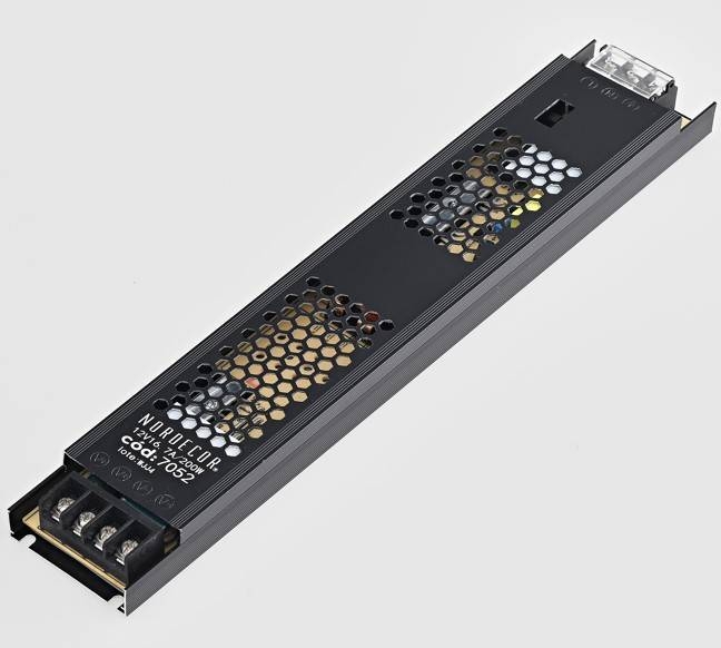 Fonte 12V Nordecor 16,7A 200 watts IP20 Bivolt 309x53x20mm 7052
