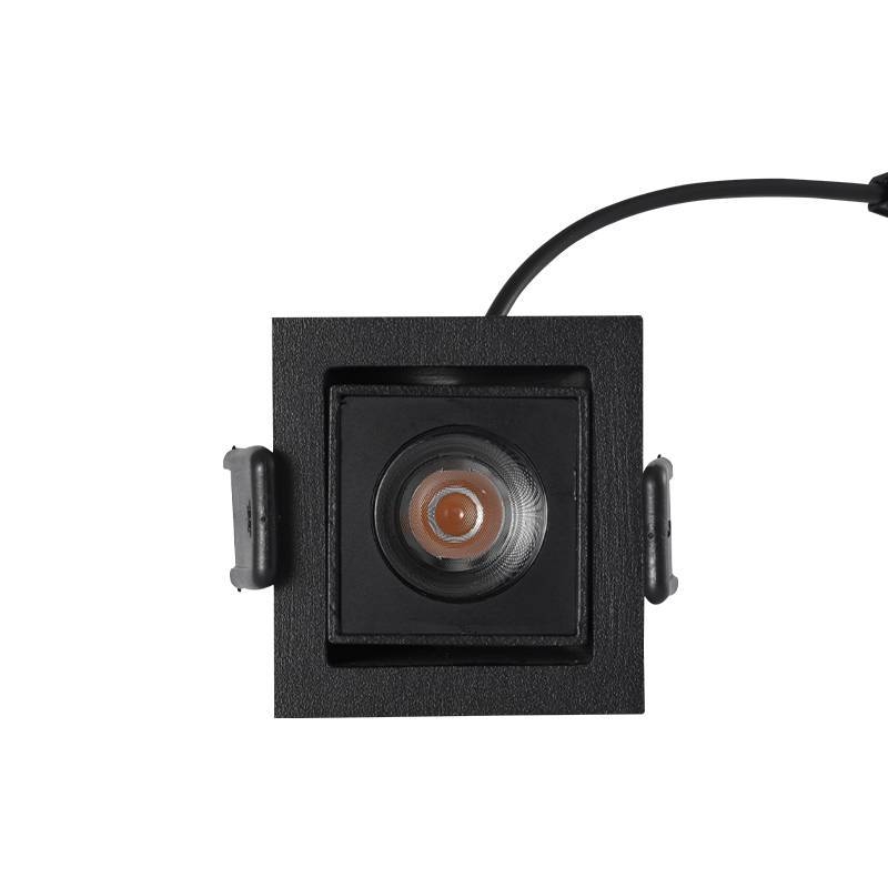 Embutido Nordecor Downlight Powerus Direcional Preto 2 watts 3000K IRC90 35° Bivolt 48x52mm 6969