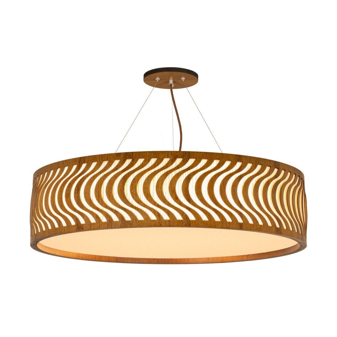 Pendente Classic Lar Ondas Slim 70 Madeira 8L E27 Ø700x185mm 1292
