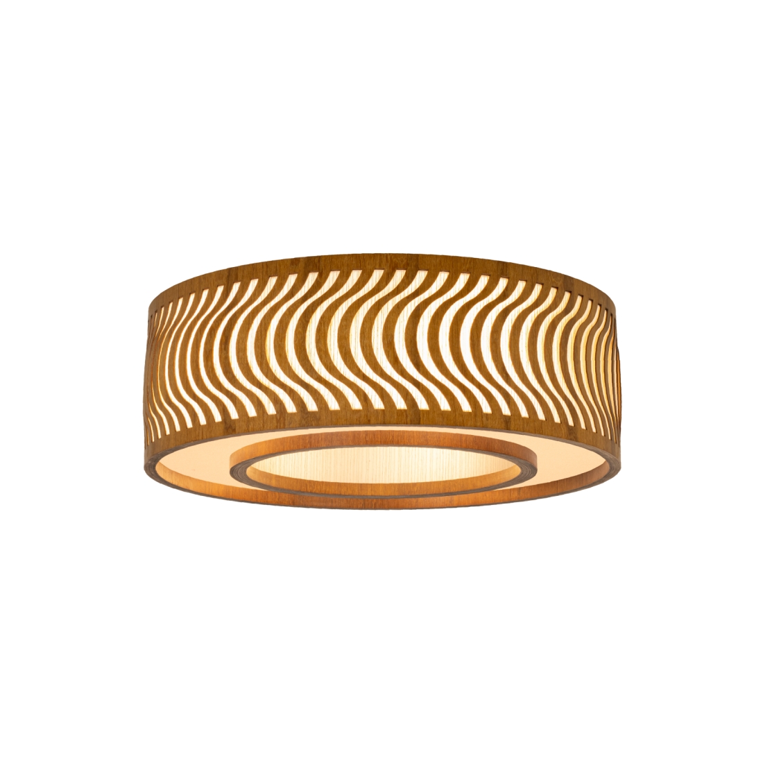Plafon Classic Lar Ondas Anel 70 Madeira 5L E27 Ø700x152mm 1302

