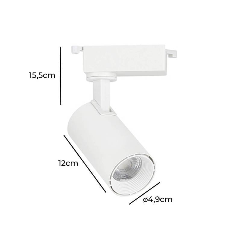 Spot para Trilho Nordecor Nize 7 watts 3000K 35° Branco Ø47x90x144mm Bivolt 6474