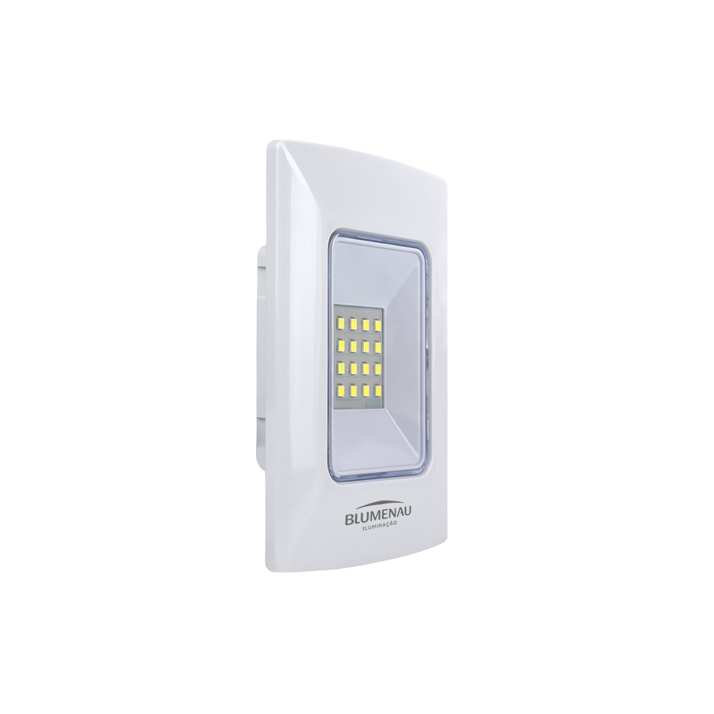 Luminária de Emergência Blumenau 1 watt para Caixa 4x2 16 Leds 100 Lumens 120x50x33mm 40046004-3