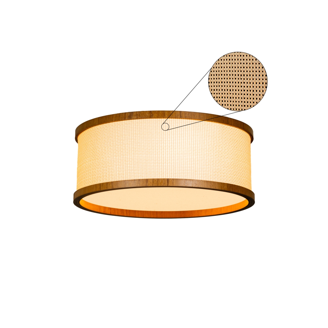 Plafon Classic Lar Palha Leve PL4517 Madeira 3L E27 Ø440x170mm 1261

