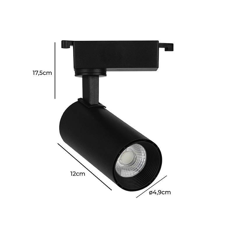Spot para Trilho Nordecor Nize 10 watts 4000K 35° Preto Ø47x110x165mm Bivolt 6919