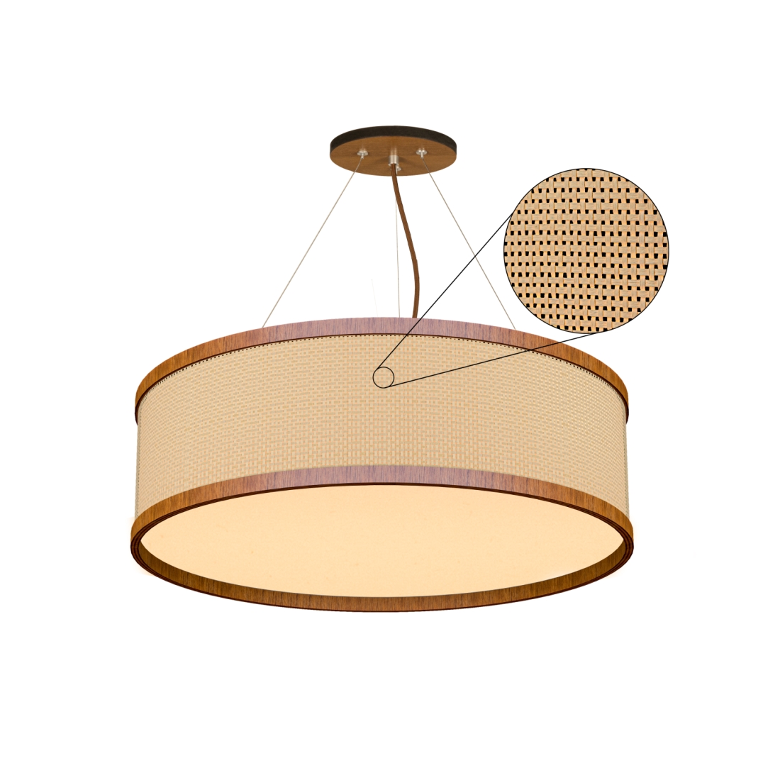 Pendente Classic Lar Palha Leve PL5517 Madeira 5L E27 Ø550x170mm 1265

