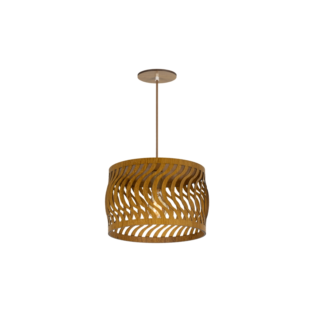 Pendente Classic Lar Ondas 28 Madeira 1L E27 Ø275x185mm 1072
