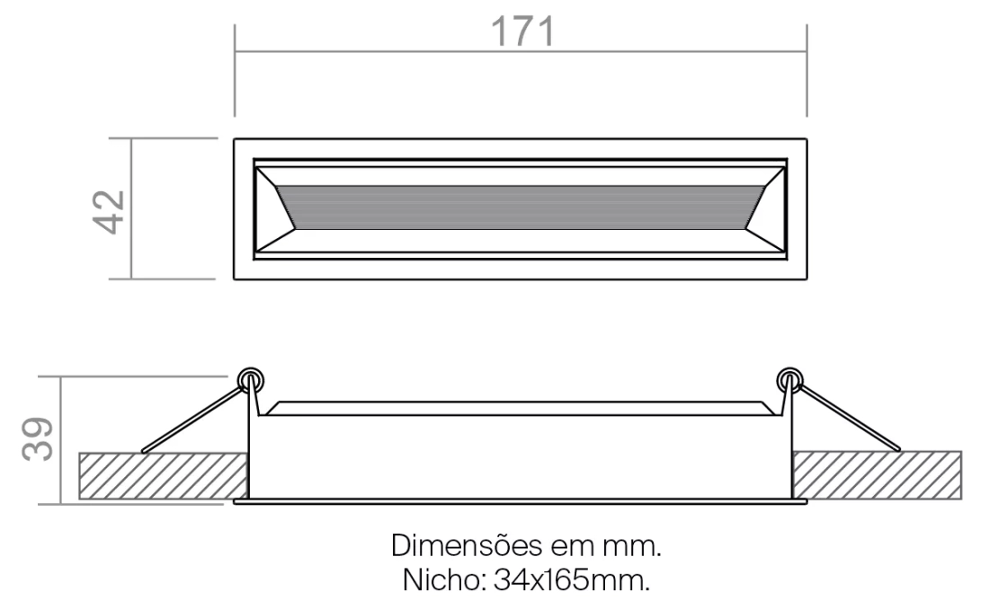Luminária de Embutir Powerlume Dot Line Wall Washer 14 watts IP40 42x171mm DOT-EMBWW14W