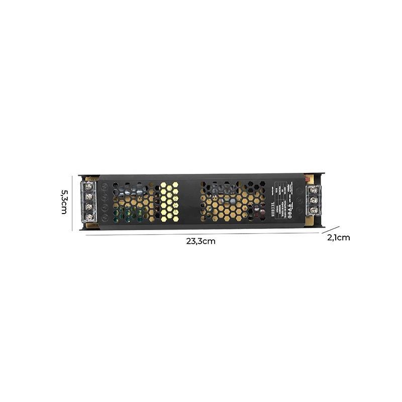 Fonte 12V Nordecor 12,5A 150 watts Bivolt 233x53x21mm 7043