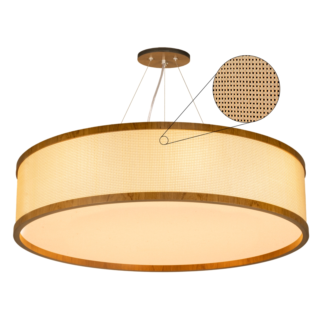Pendente Classic Lar Palha Leve PL7017 Madeira 8L E27 Ø700x170mm 1282

