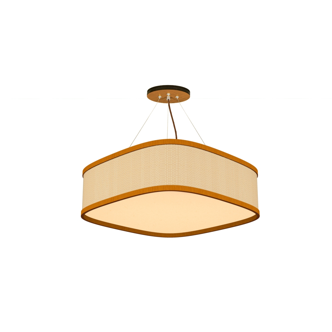 Pendente Classic Lar Palha Leve Lamé PL7017 Madeira 8L E27 Ø700x170mm 1305

