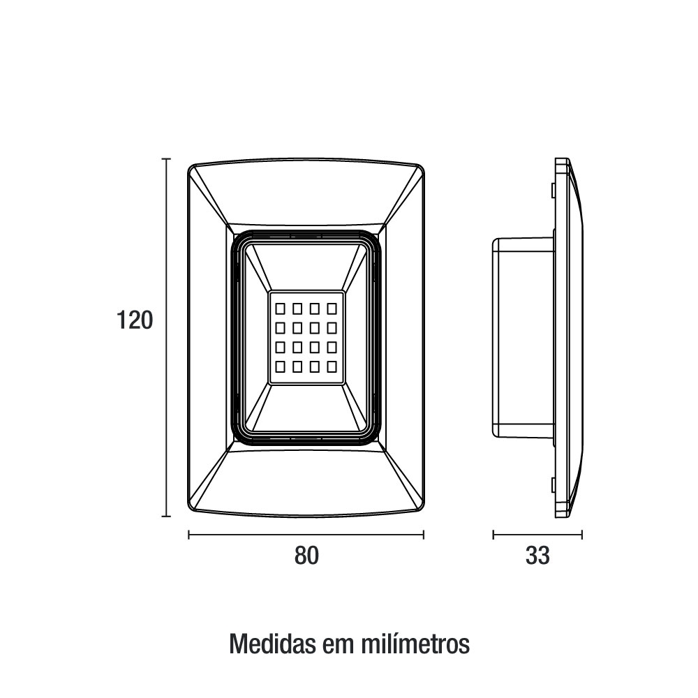 Luminária de Emergência Blumenau 1 watt para Caixa 4x2 16 Leds 100 Lumens 120x50x33mm 40046004-3