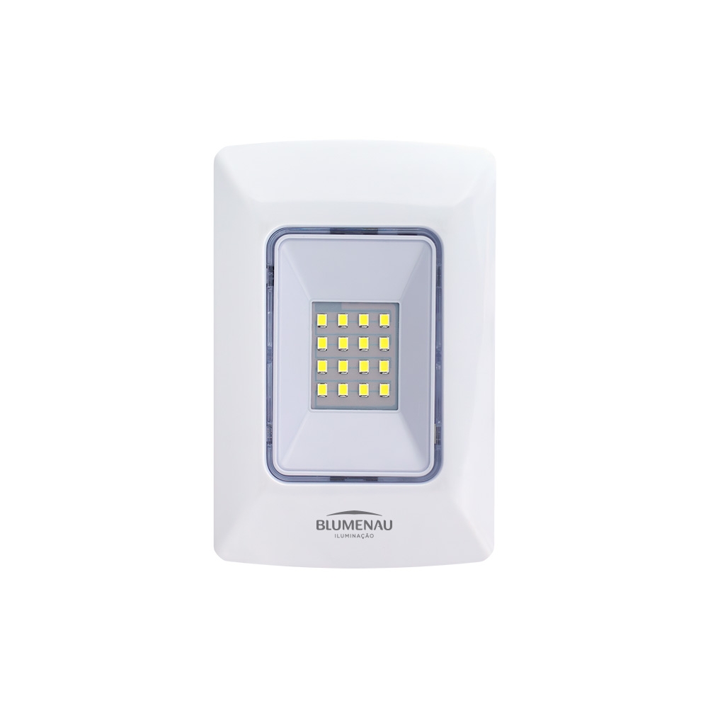 Luminária de Emergência Blumenau 1 watt para Caixa 4x2 16 Leds 100 Lumens 120x50x33mm 40046004-3