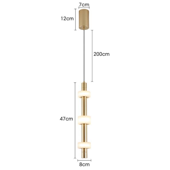 Pendente Nordecor Aus Champagne 18 watts 3000K Ø80x470mm 2717