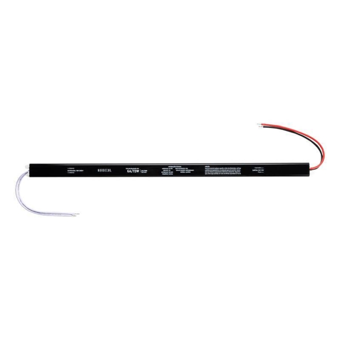 Fonte 12V Slim Nordecor 6A 72 watts IP20 380x25x20mm (Ultra Fina) 7018
