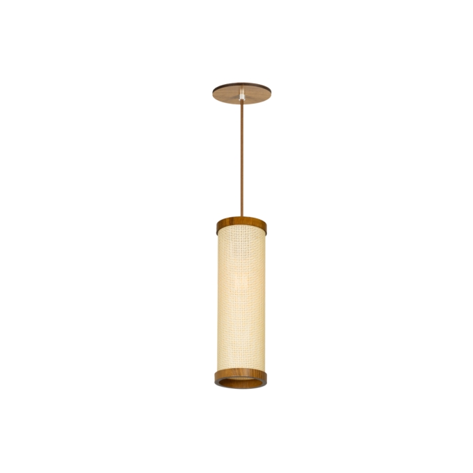 Pendente Classic Lar Palha Leve PL1032 Madeira 1L E27 Ø100x320mm 1251

